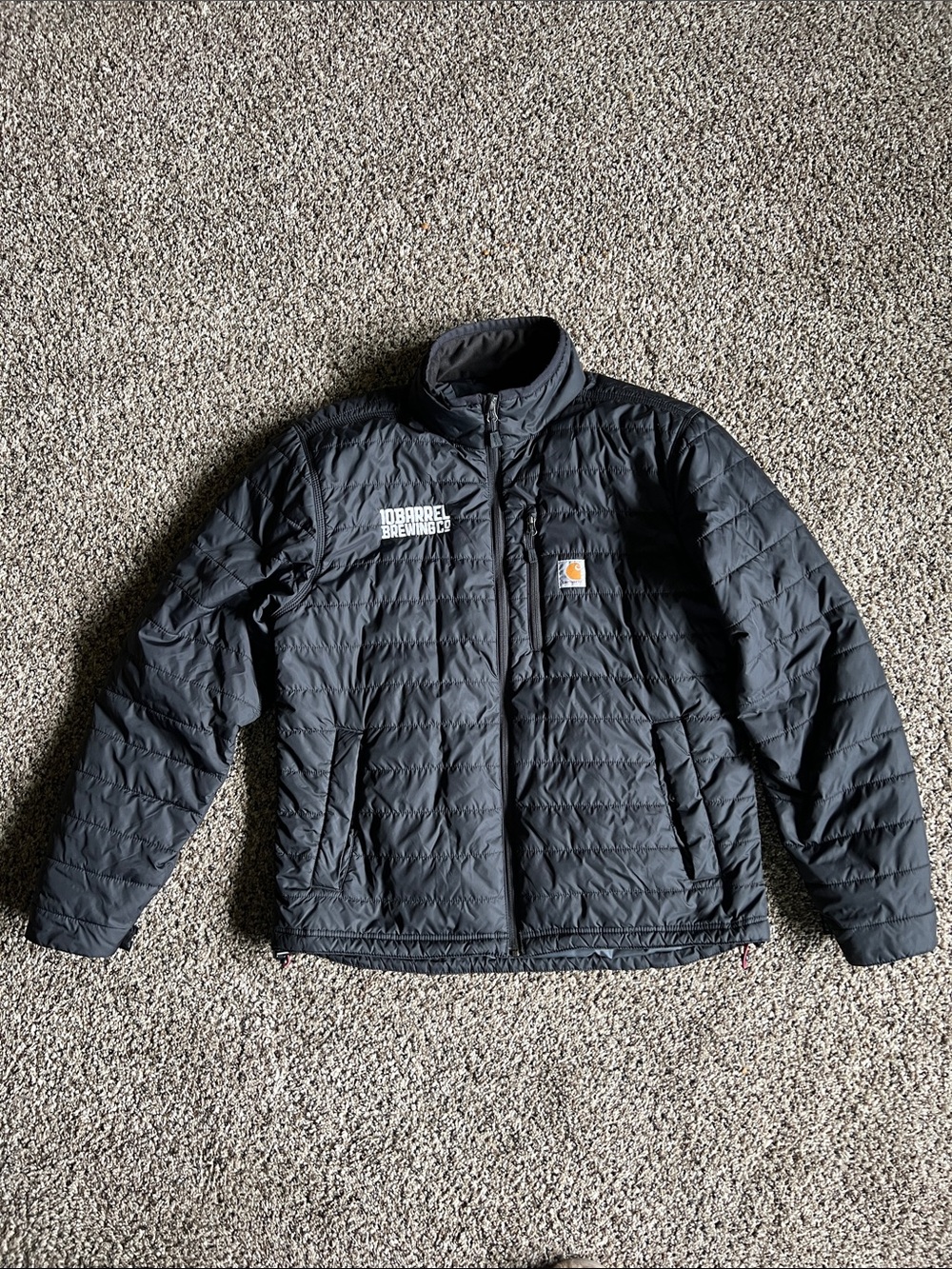 Carhartt Black Quilted Puffer Jacket with Logo Patch